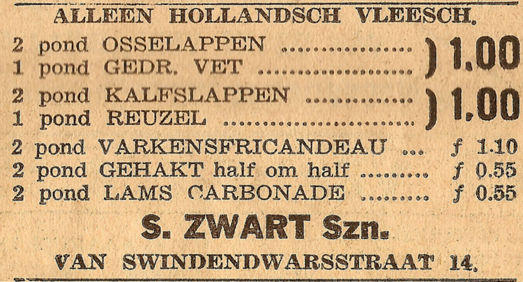 van Swindendwarsstraat 14 - 1939  
