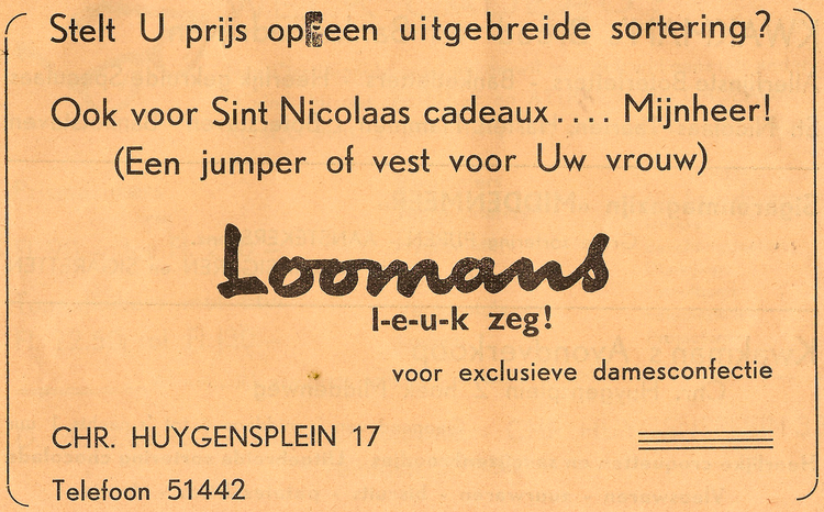 Christiaan Huygensplein 17 - ± 1960 .<br />Bron: Ellen Bosch 