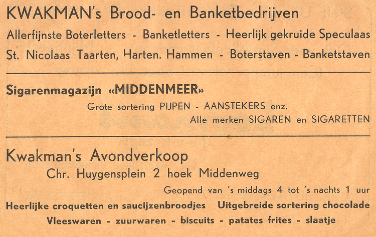 Christiaan Huygensplein 02 - ± 1960 .<br />Bron: Ellen Bosch 