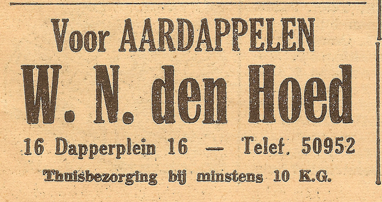 Dapperplein 16 - 1939  