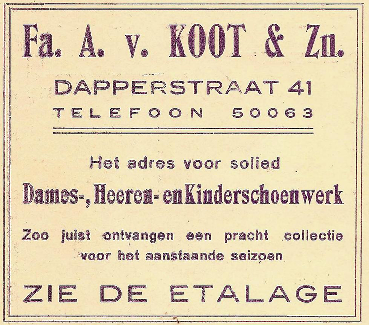 Dapperstraat 41 - 1928  