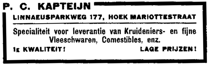 Linnaeusparkweg 177 - 1938 .<br />Bron: Jan van Deudekom 