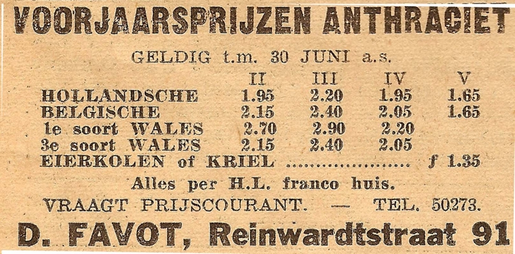 Reinwardtstraat 91 - 1939  