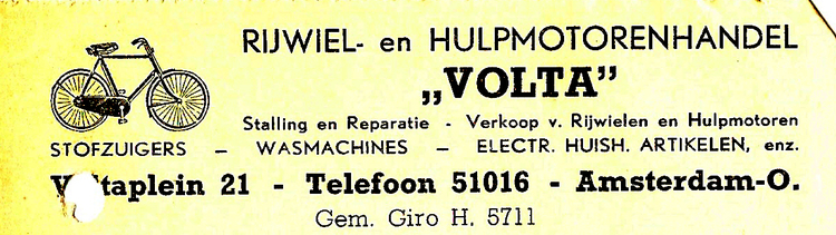 Rijwiel- en Hulpmotoren Volta - 1953  