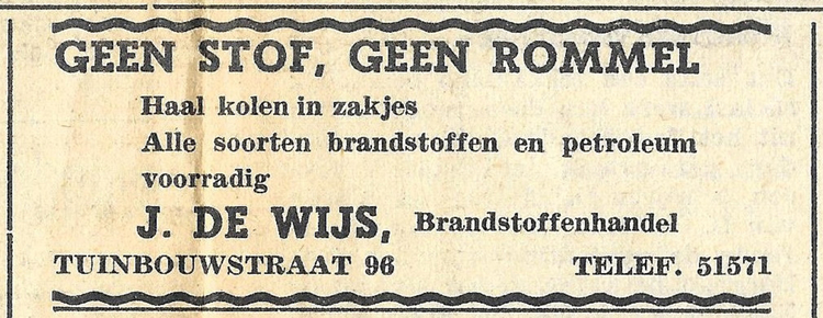 Tuinbouwstraat 96 - 1953 .<br />Bron: De Meerpost 