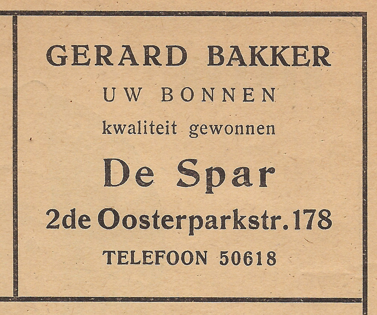 Tweede Oosterparkstraat 178 - 1946  