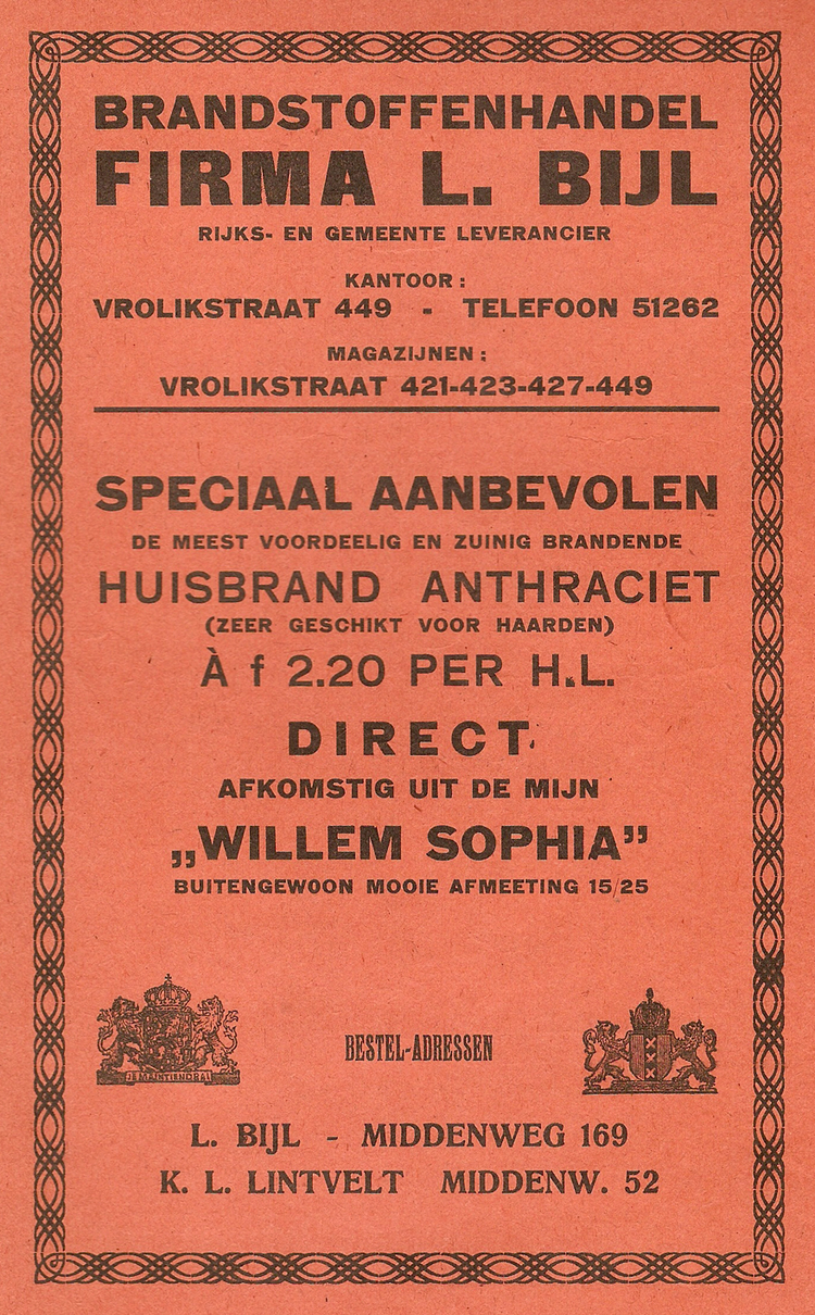 Vrolikstraat 449 - 1929  