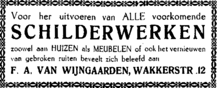 Wakkerstraat 12 - 1927 - 1936  