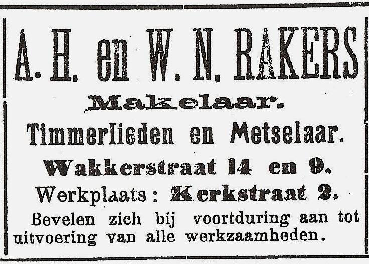 Wakkerstraat 14 en 9 - 1913  