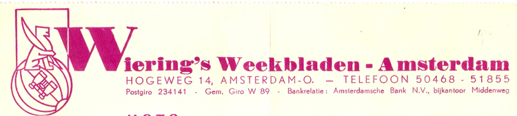 Hogeweg 14 Wiering's Weekbladen - 1954  